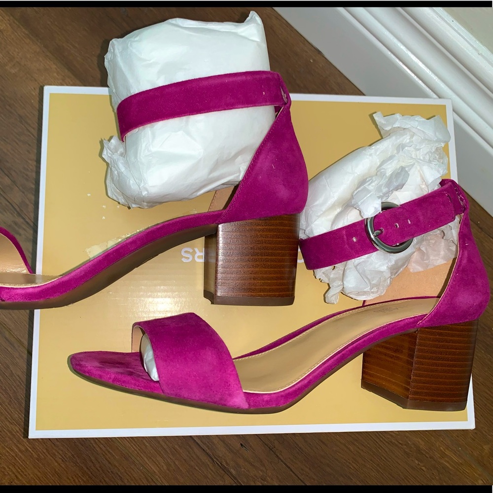 Michael Kors Lena Flex Mid Suede Sandal